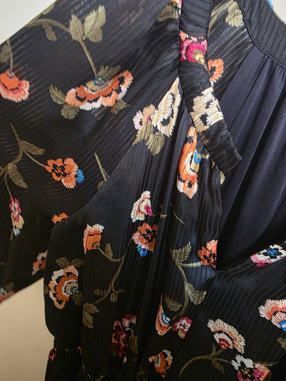 Lane Bryant Black Floral Tiered Midi Dress - Picture 5 of 6